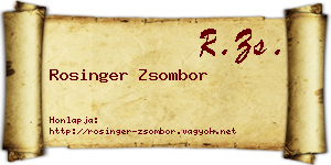 Rosinger Zsombor névjegykártya